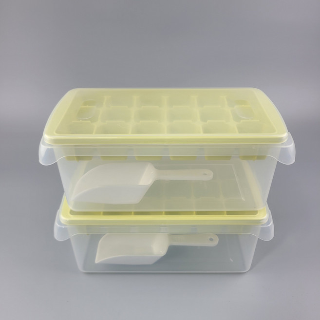 흥덕이네 얼음 컨테이너2호-18구-그린 (통2개 트레이2개 스푼2개), 1개