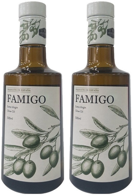 파미고 엑스트라 버진 올리브 오일, 500ml, 2개