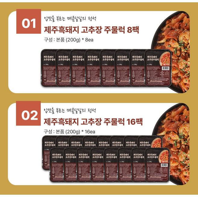 [씨엔쇼핑_TV홈쇼핑] 제주 흑돼지 고추장 주물럭, 8개, 200g