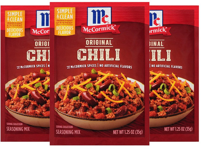 맥코믹 오리지널 칠리 시즈닝 믹스 3개x35g McCormick Chili Seasoning Mix 1.25 oz, 35g, 3개