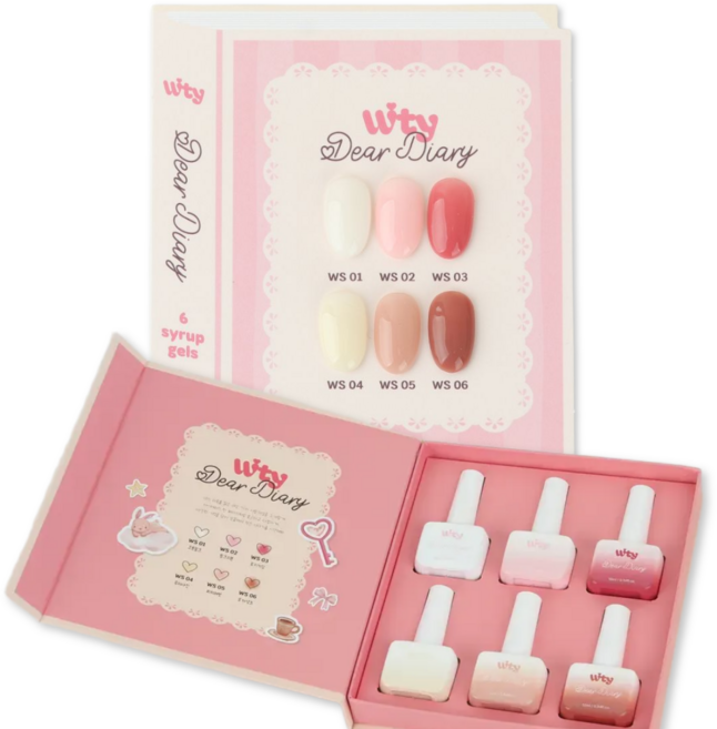 위티 디어다이어리 시럽 젤네일 세트, 6개, 10ml, 데일리 6종