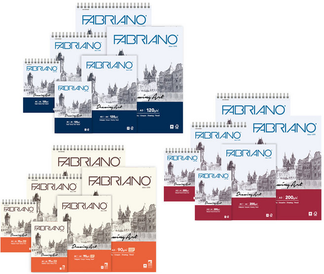 삼원 파브리아노 드로잉아트 스케치북 드로잉북(A5/A4), 08) A4 드로잉아트 상단제본 120g
