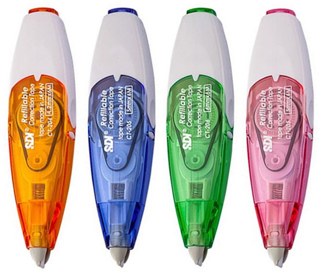 SDI 手牌 輕鬆按 5色可選 立可白 替換帶, 修正帶-粉, 1個