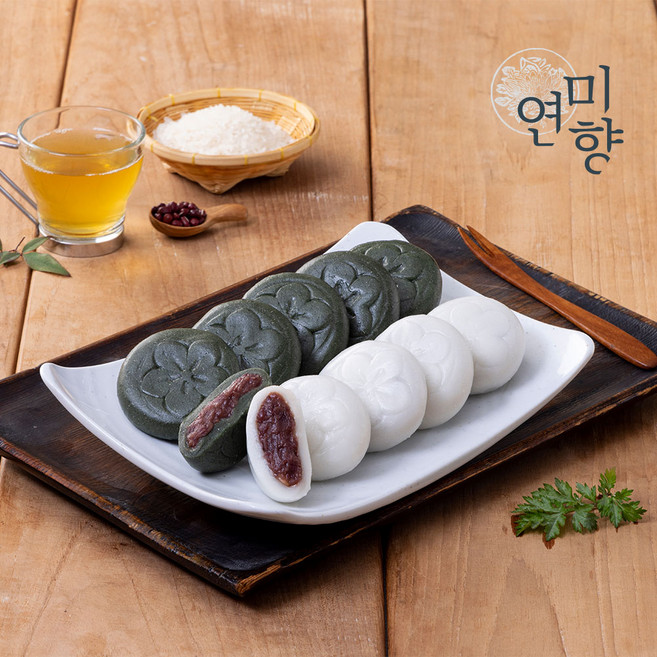 연미향 흰&쑥앙금절편/20개입/간편포장 / 영양간식/ 견과류 통팥앙금 식사대용 100%국산멥쌀 부모님간식, 1박스