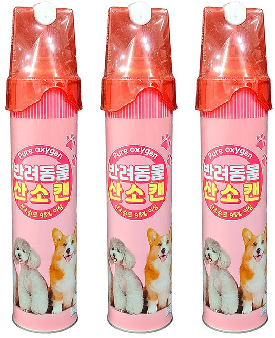 반려동물 산소캔 강아지 고양이 산소 공급 휴대용 캔, 816ml, 3개