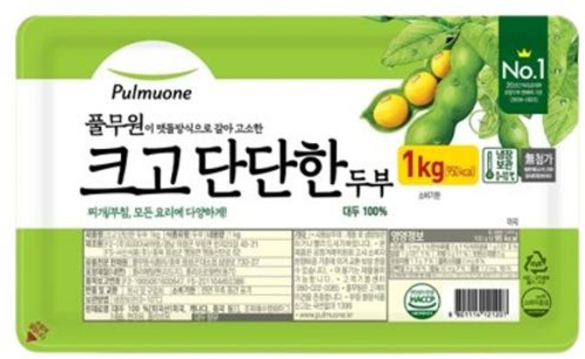 풀무원 크고 단단한 두부, 1kg, 1개