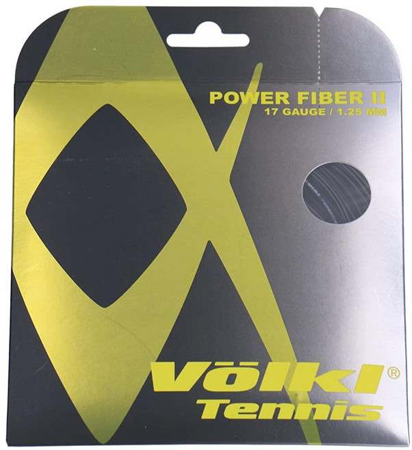 Volkl Power Fiber II 테니스 스트링 - 블랙 - 17g/(1.20mm)
