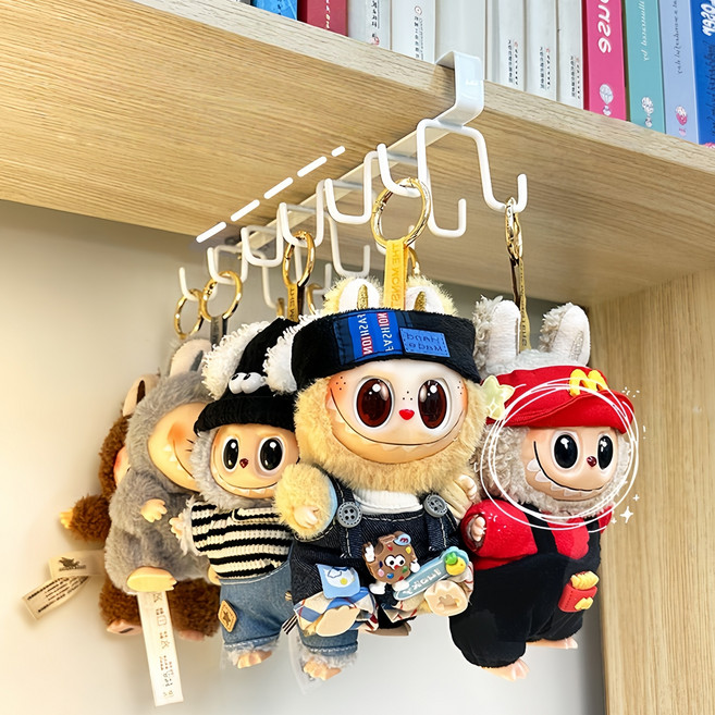 ㄷ자형 선반걸이 인형키링 수납정리 걸이 컵걸이, 1개, 화이트