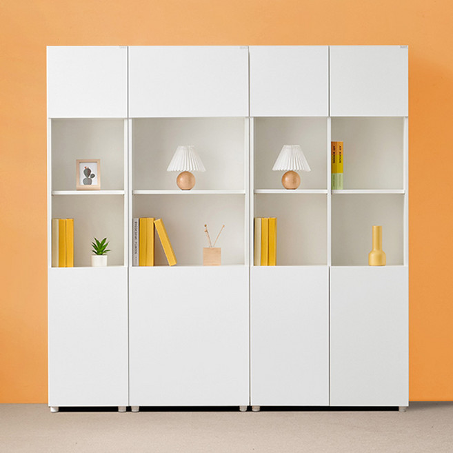 e스마트 와이즈 전면 수납 책장, 전면책장 400, 화이트, 5단