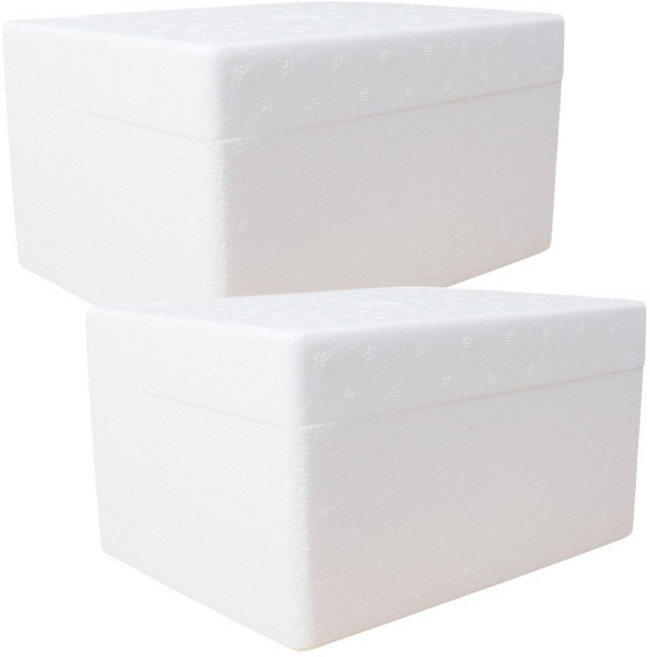 청년몰 CN-03호 내경236x172x120 스티로폼박스, 2개, 흰색