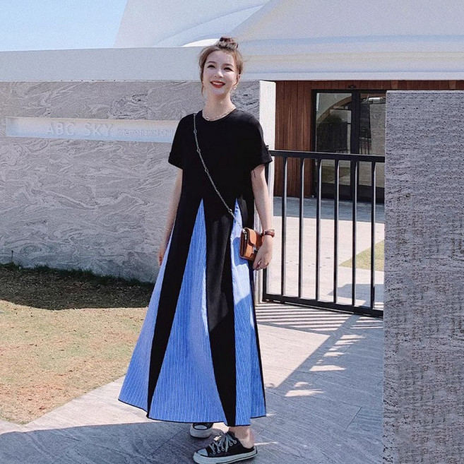 싱싱덴덩 빅 사이즈 여성복 여름 패션 바캉스 스커트 루즈핏 빅스커트 라운드