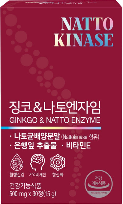 혈행개선엔 징코&나토엔자임 1박스, 30정