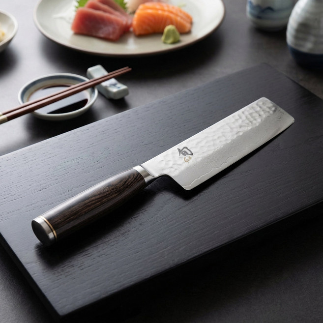 슌 프리미어 다마스커스 미니 나키리 나이프 TDM0742, 브라운, 1개