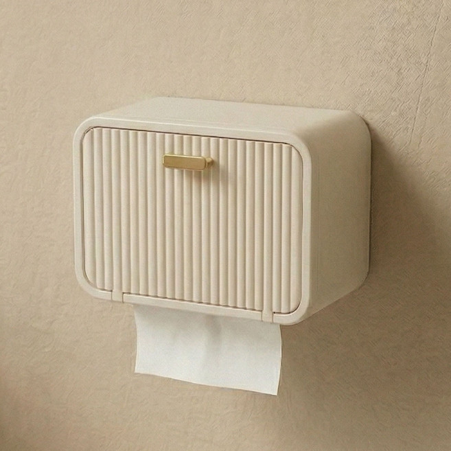 엘듀오 무타공 핸드타월 디스펜서 휴지 티슈 올인원, 1개, 베이지