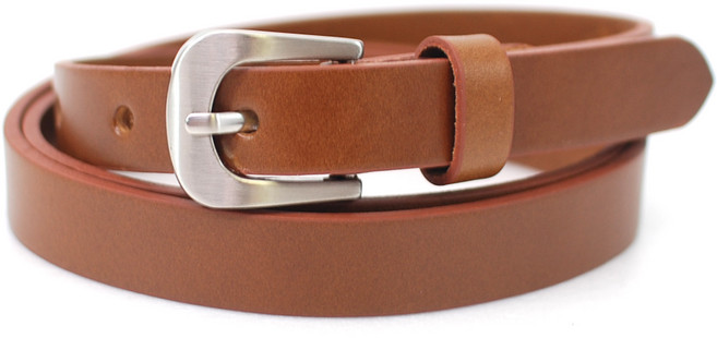 닐슨 여성용 슬림형 가죽 벨트 미니 하프 서클 실버 (NO.WC008) 화이트