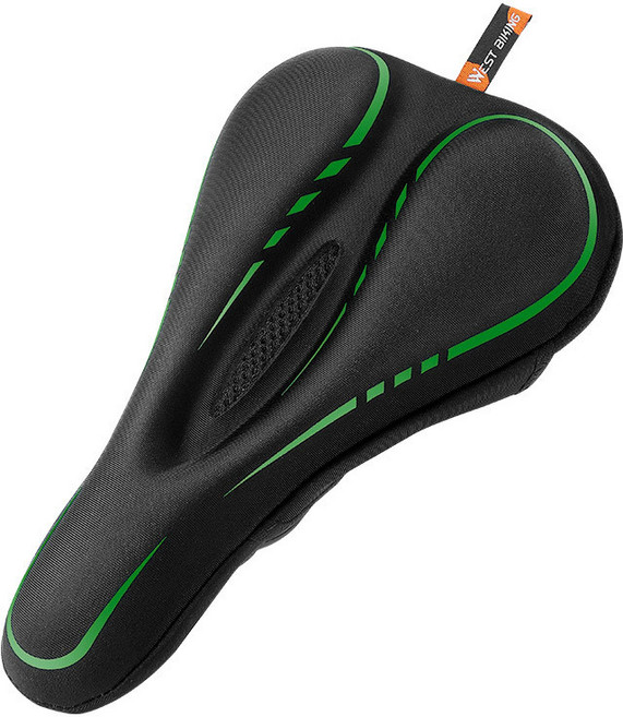 시그니처베이지 웨스트바이킹 자전거 무통증 안장 커버 실리콘 쿠션 YPZ157, 라이크라 그린, 1개