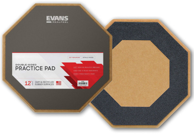 에반스 리얼필 12인치 드럼 연습패드 스네어 Evans RealFeel SPEED PAD, 1개