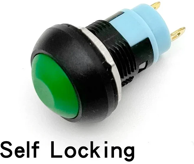 5/20/100Pcs PBS-33B 12mm 셀프 리셋 ON-OFF 자동 잠금 푸시 버튼 스위치 2Pin 미니 순간 원형 스위치, 10 Green Locking, 01 20PCS