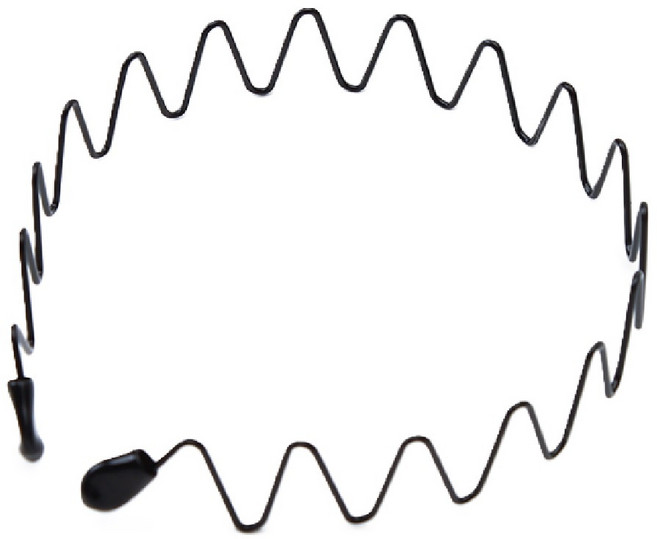 팝써스 남녀공용 빅 웨이브 철사 머리띠 헤어밴드 블랙