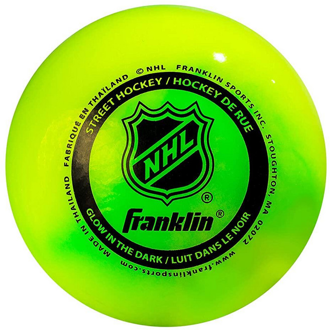 Franklin SPORTS 스포츠 NHL 하키 트레이닝 볼 - 스틱 핸들링 연습용 미니 + 아이스 스트리트 2팩 다양한 색상 147458, 공 1개, 야광