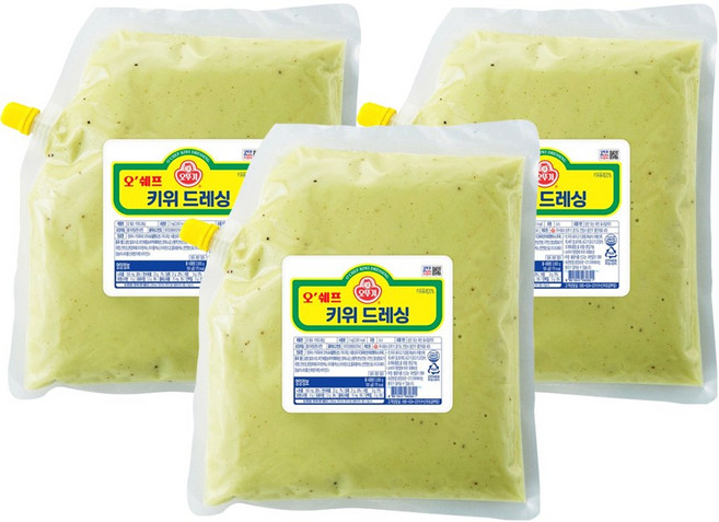 오뚜기 (냉장)오쉐프 키위드레싱2kg, 2kg, 3개