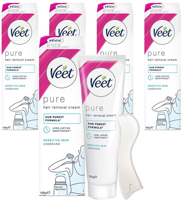 비트 민감성 피부용 제모크림 겨드랑이용, 100g, 5개