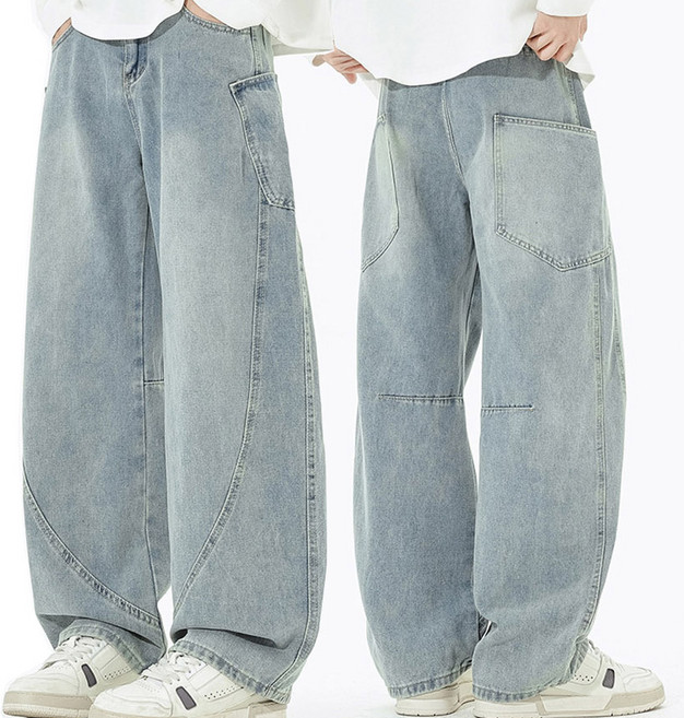 벌룸핏 와이드 데님팬츠 커브드 데님 와이드 청바지 새미와이드 남녀공용