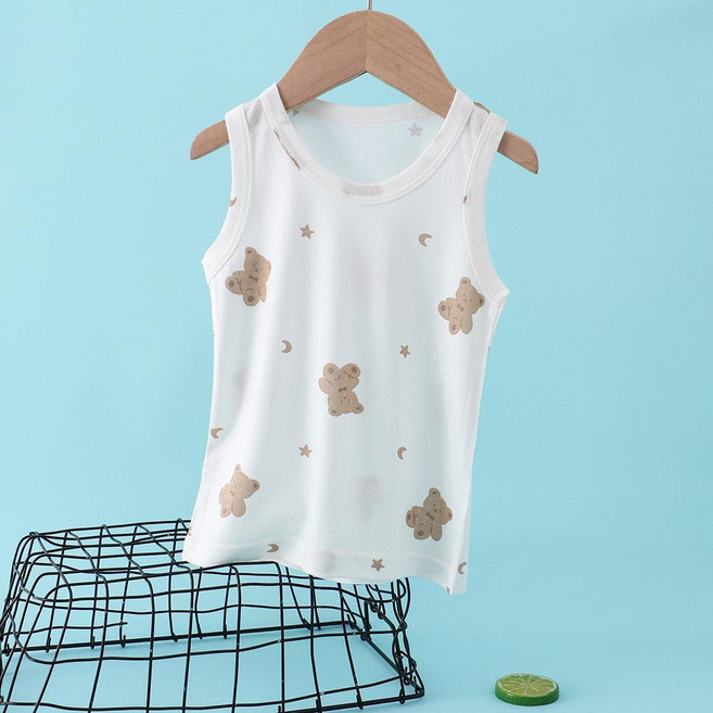 兒童竹節棉背心 大象圖案