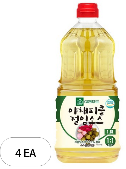 이엔푸드 야채피클 절임소스, 1.8L, 4개