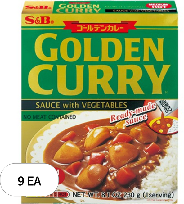 에스앤비 골든카레소스 위드 베지터블 중간 매운맛, 230g, 9개