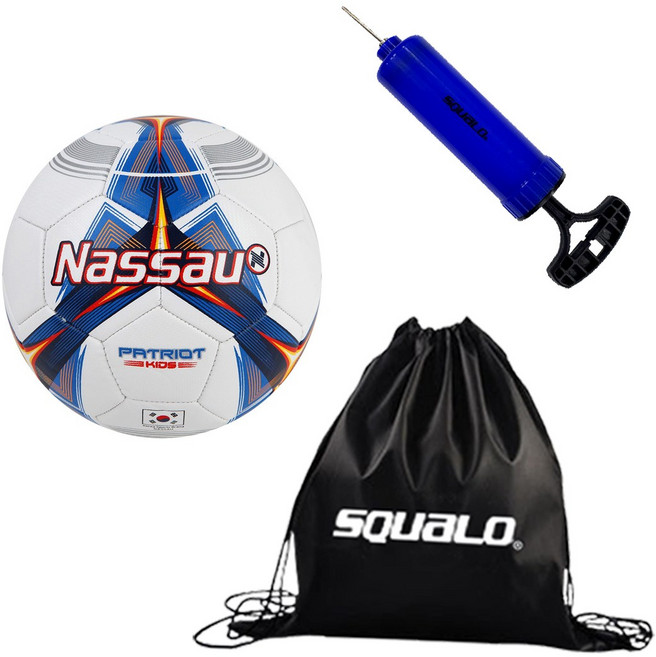 정품 낫소 패트리어트 키즈 축구공 3호 어린이 초보용, SBPK-3 + SQUALO 공가방 & 펌프 (바람X), 1개