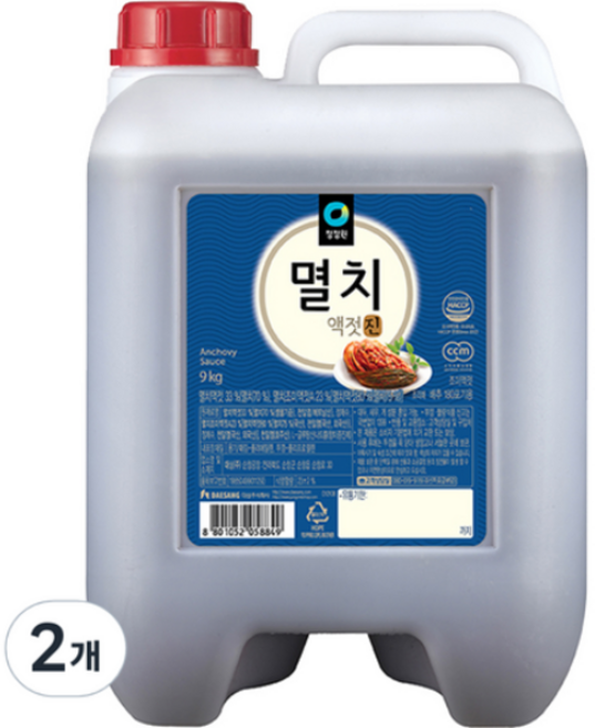 대상 청정원 멸치액젓진, 9kg, 22개