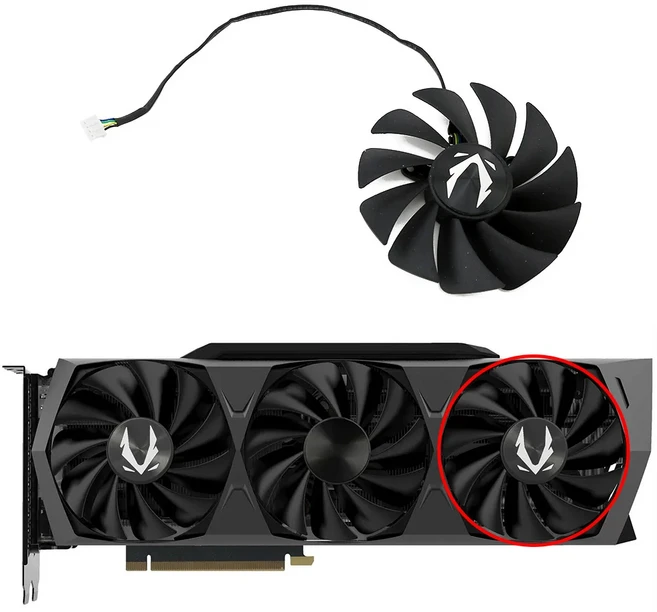 ZOTAC GeForce RTX 3070 3080 Ti 3090 AMP 홀로 그래픽 카드 냉각 선풍기 4 핀 GPU 쿨러 선풍기 RTX3080 CF, 03 C-Fan