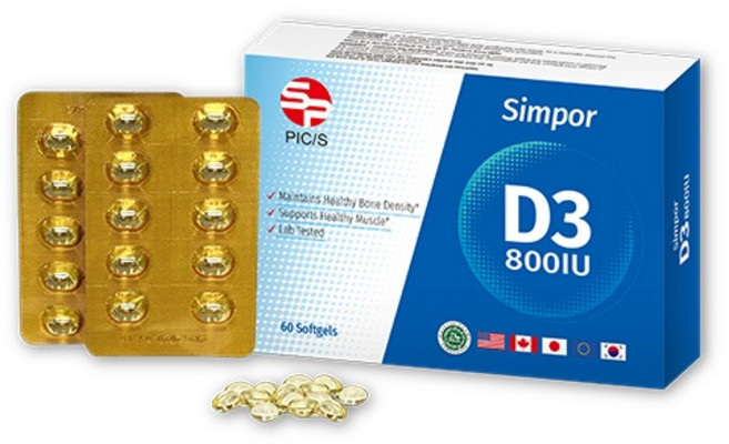 盛沛 Simpor D3 800IU 軟膠囊 60粒, 1個