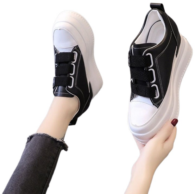 LRY8cm 통기 내 키높이 운동화 여성 봄 가을 통근화 패션 두꺼운 바닥 캐주얼 운동화*23N9F28L