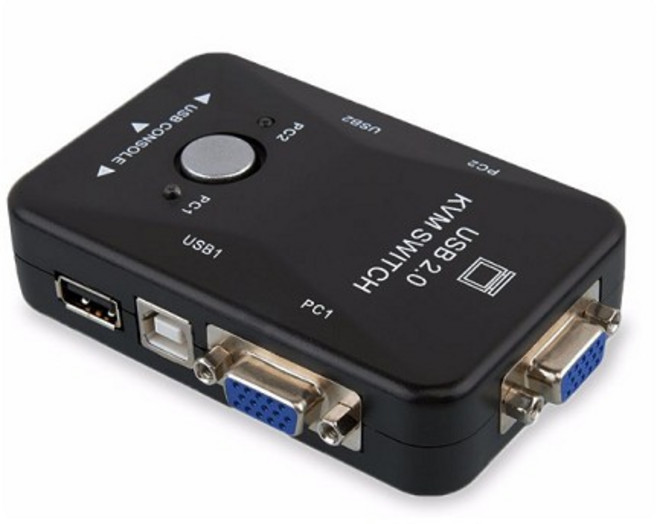 KVM切換器 2進1出 VGA/USB, 1個, KVM切換器2進1出(單機)