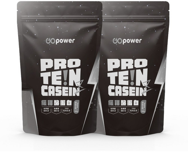 GOpower 果果能量 緩釋酪蛋白ProteinZ【夜巡芝麻】蛋白質 健身補給, 2個, 500g