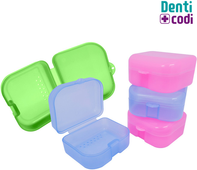 덴티코디 SGS 리테이너케이스 교정유지기케이스 치아교정기케이스 의치통 (색상 랜덤 배송), 1개, 1개입