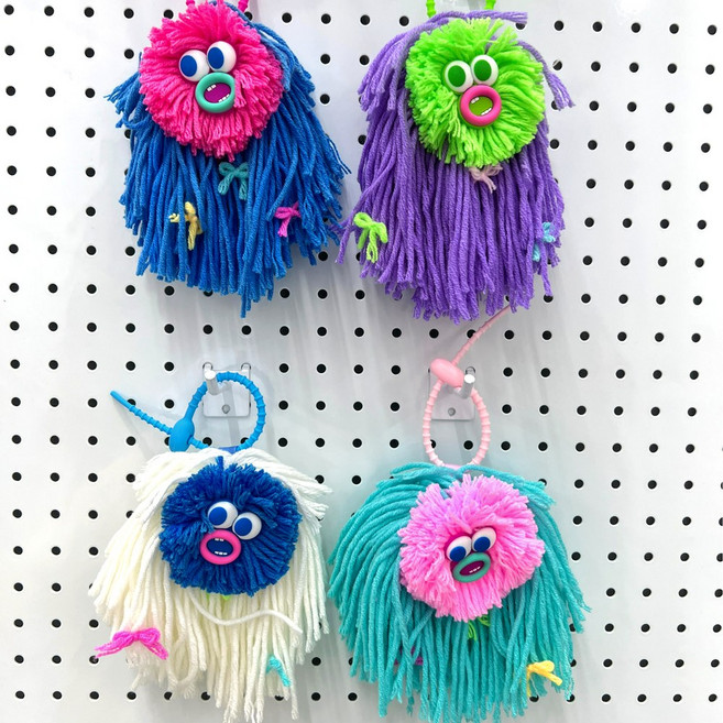 귀여운 밀코즈 캐릭터 코튼 털실 인형키링 가방키링 여름 애착 키링 백참