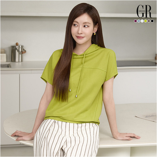 조르쥬 레쉬 (26SS) NEW 인견 블렌딩 티블라우스 6종 (후드2+브이넥2+라운드2)