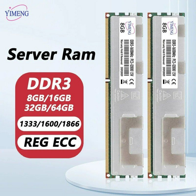 냉각 서버 램 DDR3 8GB 16GB 32GB 1066 1333 1600 1866Mhz 1.5V 240 핀 8500 10600 12800 REG ECC