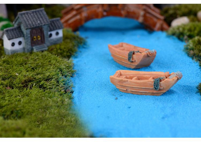【微景小舖】微景觀 休閒船 多肉植物 沙灘造景 海洋造景 園藝裝飾造景 苔蘚生態瓶配件 景觀盆栽 攝影道具, 1個