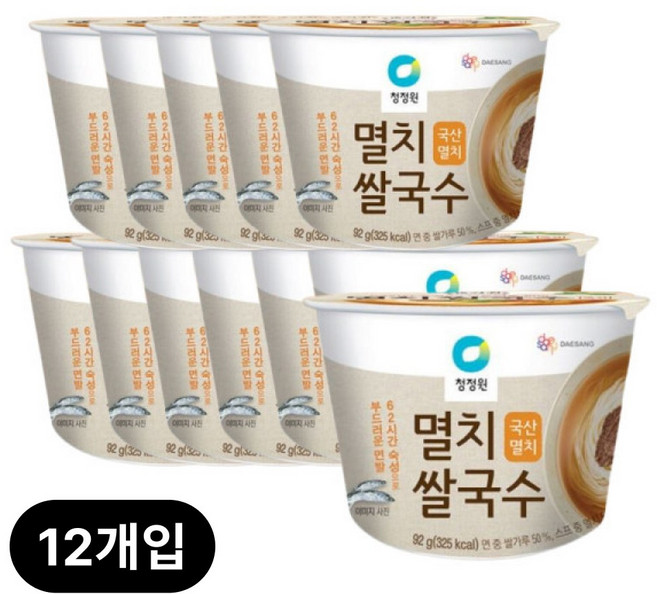 청정원 멸치 컵쌀국수, 92g, 12개