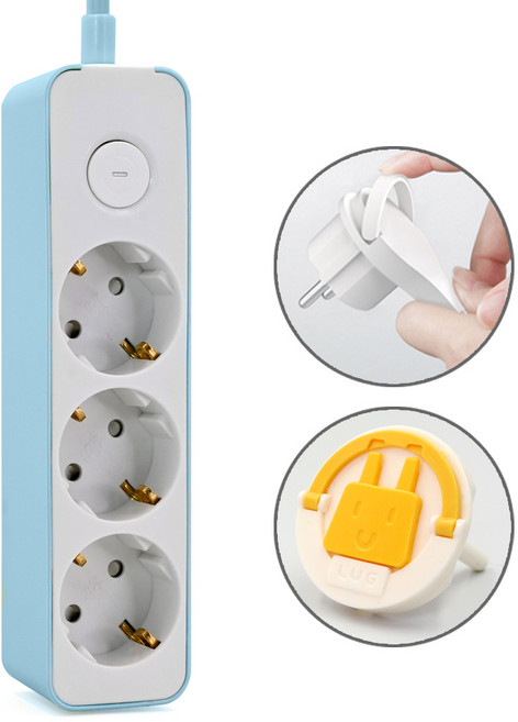 러그박스 납작 슬림 플러그 멀티탭 3구 접지 스위치 1.5M 퍼플 LB-3MT015 그린 블루 가정용 원룸 오피스텔 사무실 납작멀티탭, 블루 LB-3MT015B, 1개