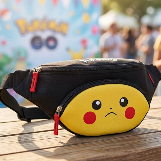 포켓몬스터 앵그리 힙색 피카츄 얼굴 힙색 슬링백 아동 스트릿 패션
