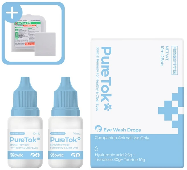 하울릭 퓨어톡 인공눈물 강아지 고양이 눈세정제 안약, 2개, 10ml - 쿠팡