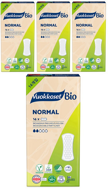 뷰코셋 바이오 팬티라이너, 일반, 14개입, 4개