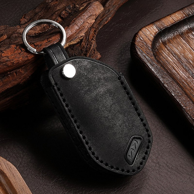 HAKO 라이트 천연소가죽 차키케이스 (기아호환), K-16 (9버튼), 블랙