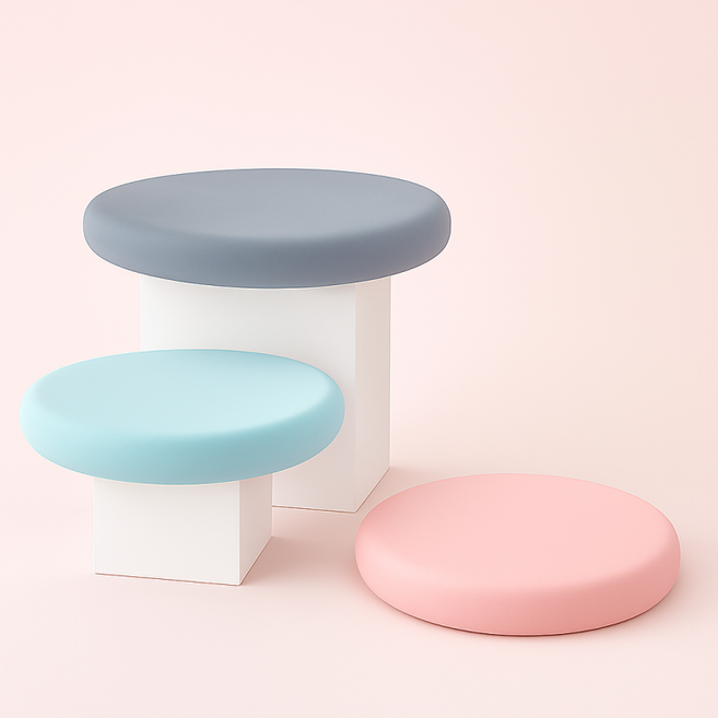 원형 스툴 메모리폼 방석 시원한 쿨링 아이스 의자 쿠션 카페 사무실 여름 3color, 민트블루30cm(스툴)