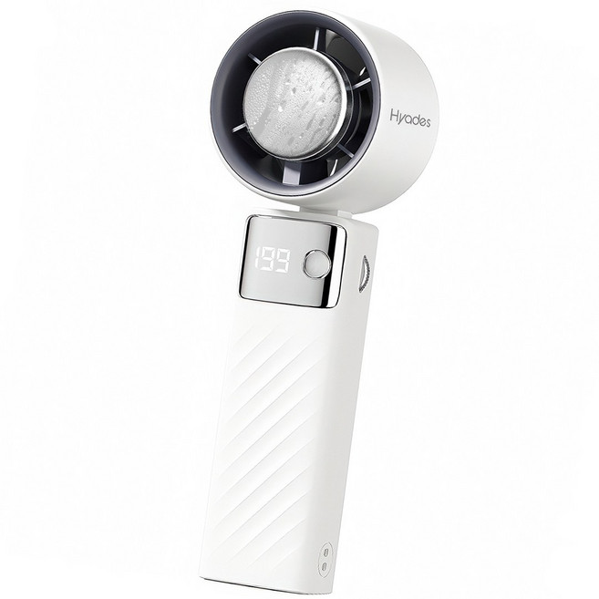 히아데스 휴대용 접이식 손선풍기 급속 냉각 각도조절 에어컨 선풍기 BLDC 4000mAh, 화이트